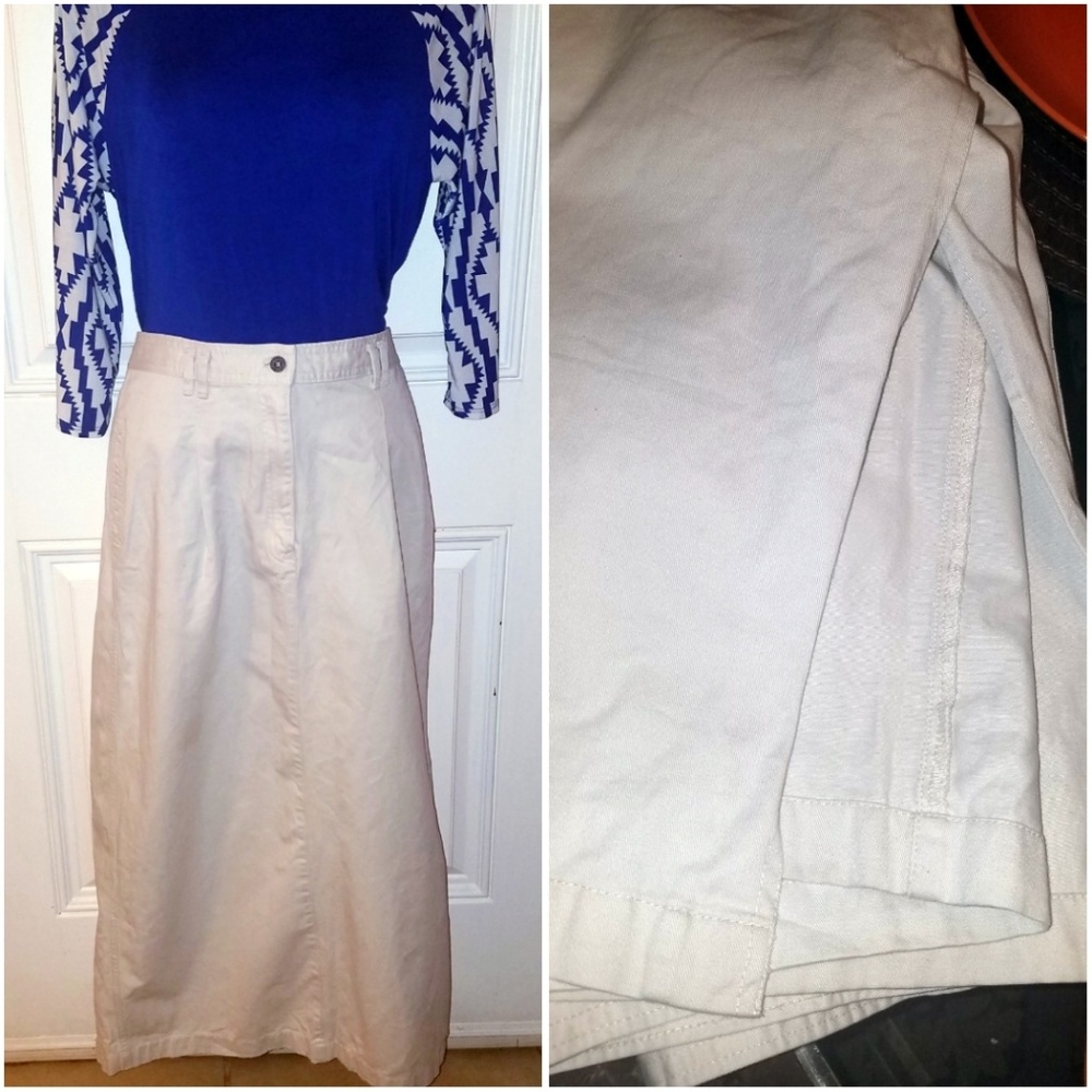 Long khaki skirt